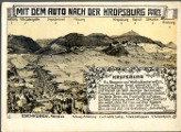 Mit dem Auto nach der Kropsburg. Werbepostkarte für das Hotel auf der Kropsburg. 1923. 